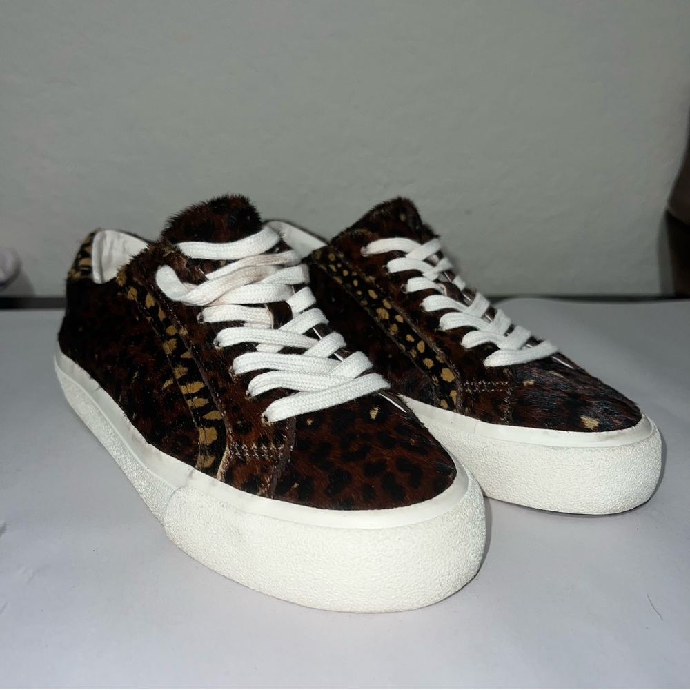 Madewell Sidewalk Low-Top Sneakers Animal Print Calf Hair Sneakers Size 6.5